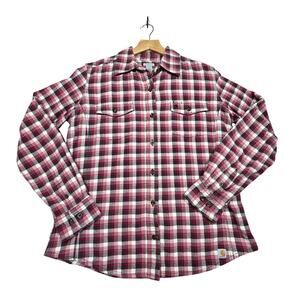 Carhartt Women's Pink Plaid Flannel Button Down Shirt Size Med